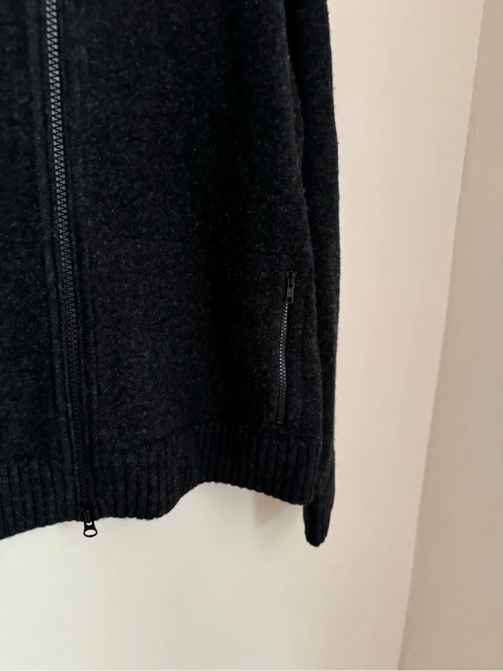 J.Crew Men’s XL 100% Lambswool Full Zip Sweater Charcoal Gray Mock Neck